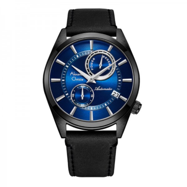 Alexandre Christie AC 3041 Black Blue MALIPBU Automatic Special Edition Free Strap